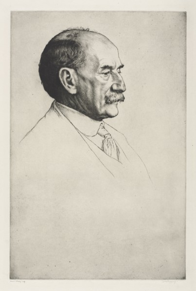 Thomas Hardy, Facing Right, 1910. William Strang (British, 1859-1921). Drypoint