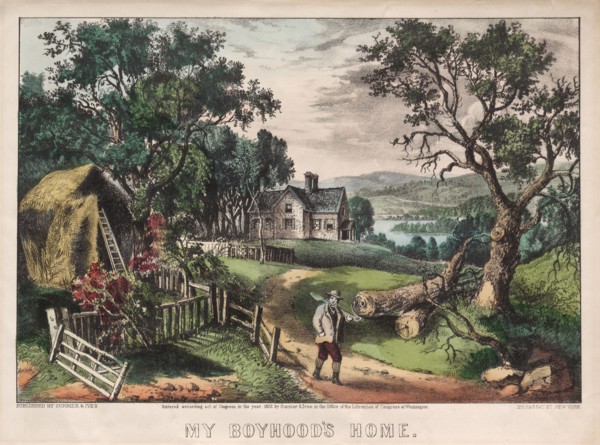 My Boyhood's Home, 1872. And James Merritt Ives (American, 1824-1895), Nathaniel Currier (American,