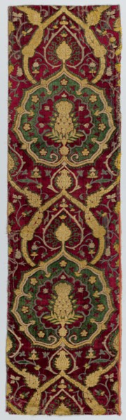 Brocaded Velvet, c. 1500. Turkey, early 16th Century. Velvet: silk, brocaded with gold and silver;