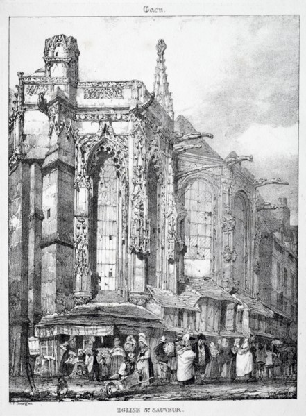 Restes et Fragmens d'Architecture du Moyen Age:  Église St. Sauveur, Caën. Richard Parkes Bonington