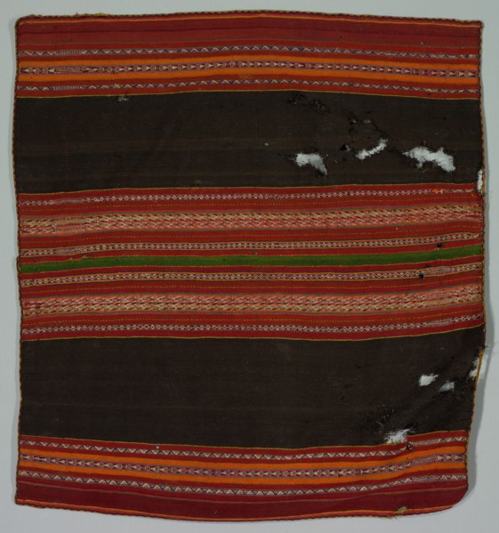 Warp Patterned Cloth, late 1800s. Bolivia, Salinas, late 19th century. Wool; overall: 110.5 x 101.6