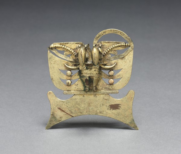 Human Effigy Pendant, 900-1550. Colombia, Tairona. Gold; overall: 10 x 10 cm (3 15/16 x 3 15/16 in