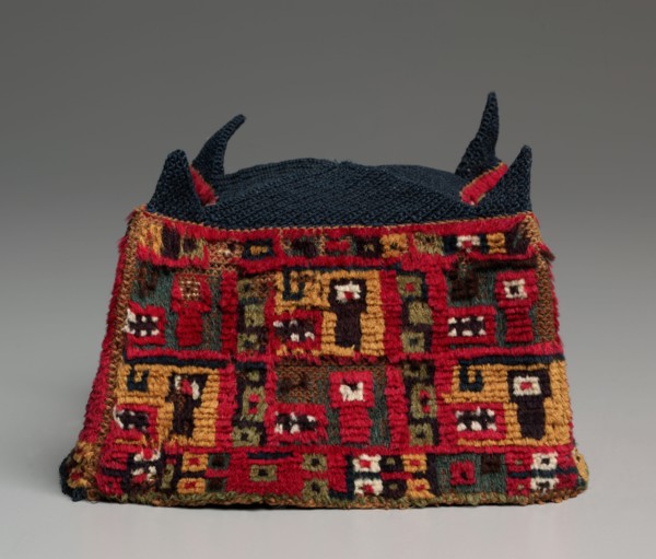 Four-Cornered Hat, c. 700-1100 A.D.. Peru, South Coast, Wari Culture, Tiwanaku Style, Middle