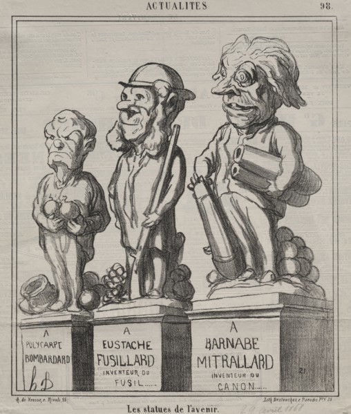 Publsihed in le Charivari (28 April 1868): Actualities (plate 98): Statues of the future, 1868.