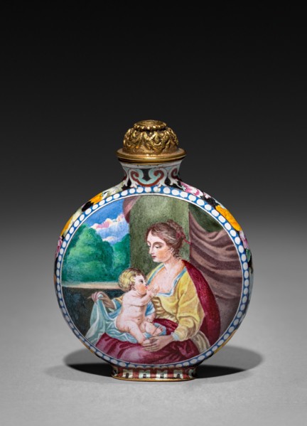 Snuff Bottle with Stopper, 1736-1795. China, Qing dynasty (1644-1912), Qianlong reign (1735-1795).