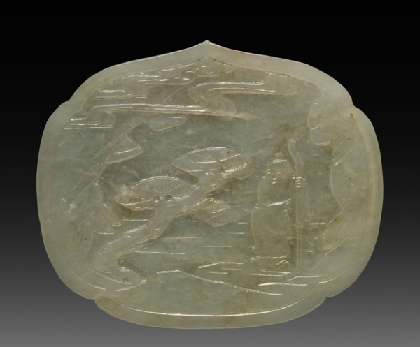 Plaque, 19th-20th Century. China, Qing dynasty (1644-1911). Jade; overall: 6 cm (2 3/8 in.).