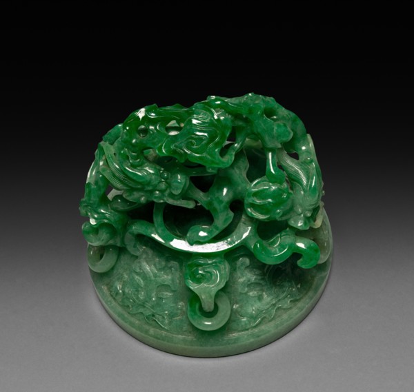 Three-Sectional Altar Group: Koro (lid), Qing Dynasty. China, Qing dynasty (1644-1911). Jade;