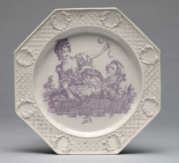 Blowing Soap Bubbles, c. 1760-1770. Staffordshire Factory (British). Salt-glaze earthenware;