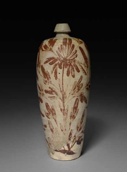 Vase: Cizhou ware, 12th Century. China, Northern Song dynasty (960-1127). Buff stoneware with