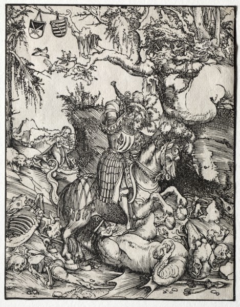 St. George Slaying the Dragon, 1500s. Lucas Cranach (German, 1472-1553). Woodcut; sheet: 16.2 x 12