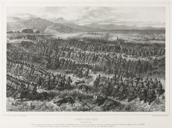 Combat of Oued-alleg, 31 December 1839, 1840. Auguste Raffet (French, 1804-1860). Lithograph