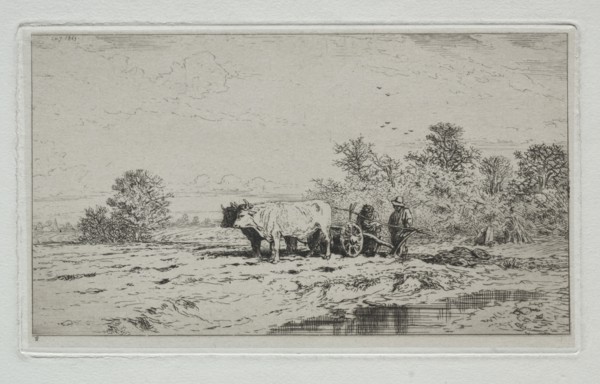 Landscape, Labourers, 1845. Charles-Émile Jacque (French, 1813-1894). Etching