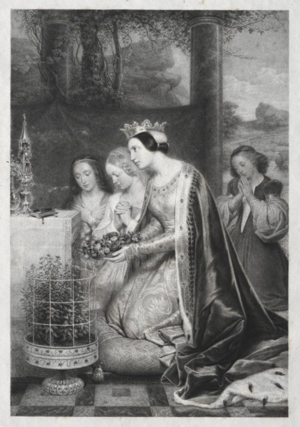 St. Amelia, Queen of Hungary, 1841. Paolo Mercuri (Italian, 1804-1884). Engraving