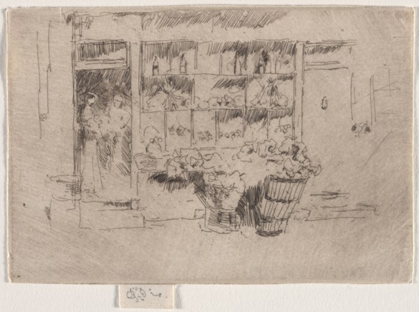 Fruit Shop. James McNeill Whistler (American, 1834-1903). Etching and drypoint