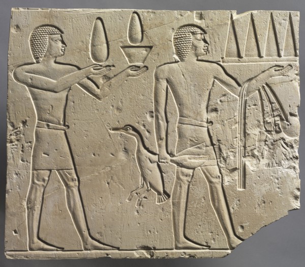 Two Offering Bearers, c. 667-647 BC. Egypt, Thebes, Late Period, late Dynasty 25 to early Dynasty