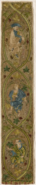 Orphrey Band: The Tree of Jesse, c. 1350. England, 14th century. Silk, gold and silver thread,