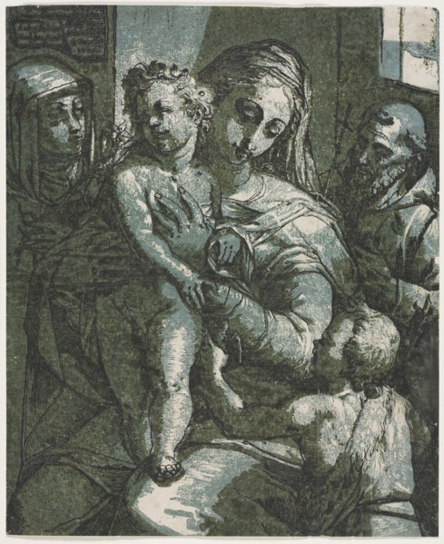 Virgin and Child with St. John, St. Catherine of Siena and Saint Francis, 1585. Andrea Andreani