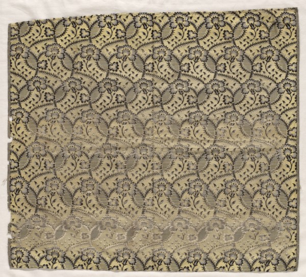 Fragment of Spitalfields Silk, 1800s. England, Spitalfields, 19th century. Silk; overall: 45.4 x 50