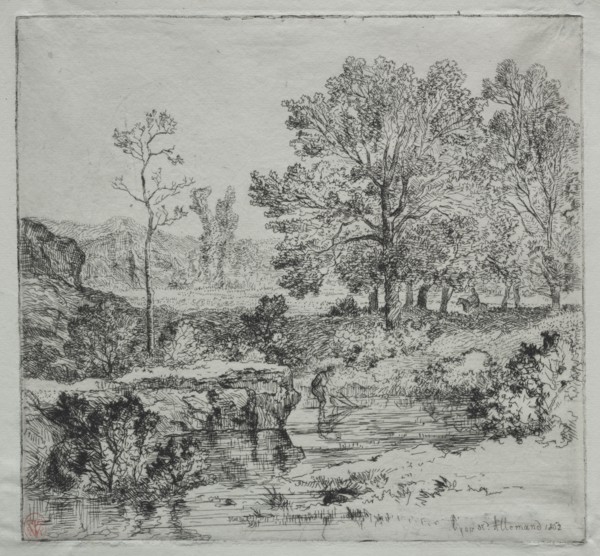 The Edge of the Forest.  The Shrimp Fisherman, 1852. Louis Hector François Allemand (French,