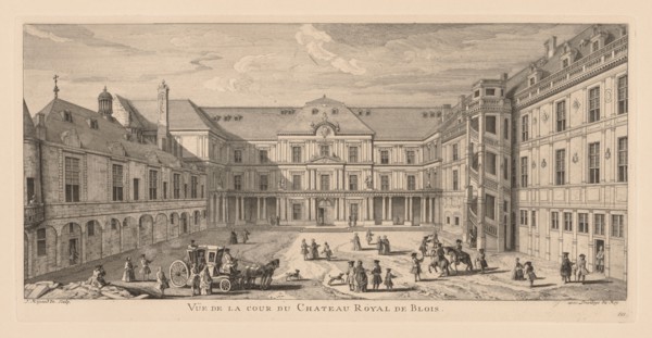Vue de la cour du Château de Blois. Jacques Rigaud (French, 1681-1754). Engraving