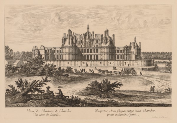 Vue du Château de Chambord, du côté de l'entrée, 1678. Israël Silvestre (French, 1621-1691).