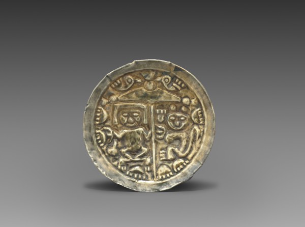 Ear Ornament, c. 800-1370. Peru, North Coast, Sicán, 9th-14th Century. Hammered and embossed gold
