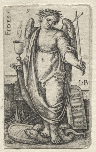 The Knowledge of God and the Seven Cardinal Virtues:  Fidelity - Fides. Hans Sebald Beham (German,