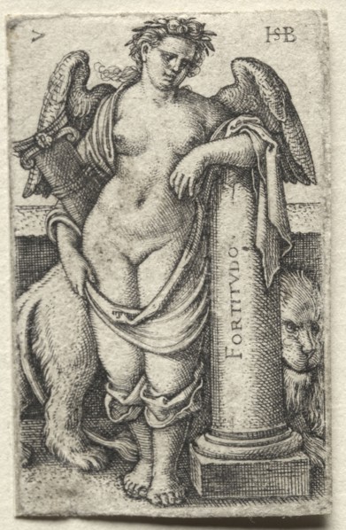 The Knowledge of God and the Seven Cardinal Virtues:  Fortitude - Fortitudo. Hans Sebald Beham