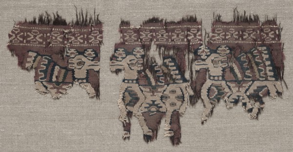 Two Mounted Fragments of a Border (from a Garment ?), late 700s - early 800s. Iran or Iraq, early