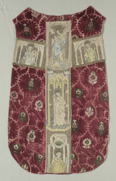 Chasuble Back with Embroidered Orphrey Band, 1415-1425. Italy (chasuble ground); Austria, Graz