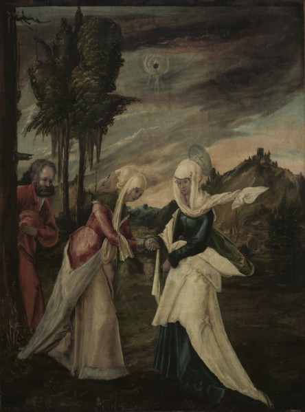The Visitation, c. 1530-1550. Germany, Danube School, 16th century. Oil on wood; framed: 114.6 x 89