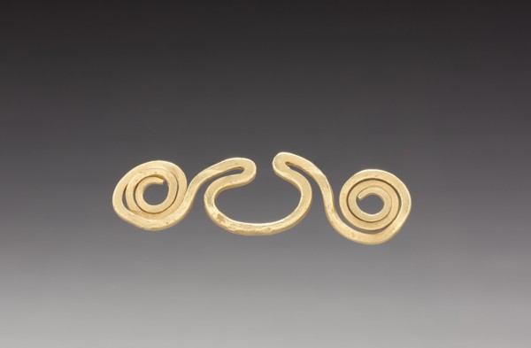 Nose Plug, 200-1000. Ecuador, Esmeraldas, 3rd-10th Century. Gold; overall: 1.8 x 6 cm (11/16 x 2