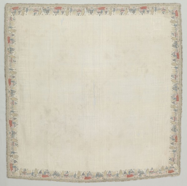 Table Cloth, c. 1775-1825. Turkey, Late 18th- Early 19th century. Metallic embroidery on cotton;