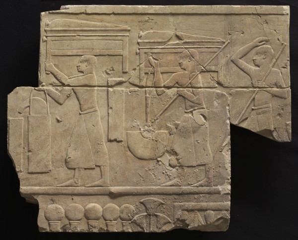 Men Bearing Tomb Equipment, 667-647 BC. Egypt, Thebes, Late Period, Late Dynasty 25 to Early
