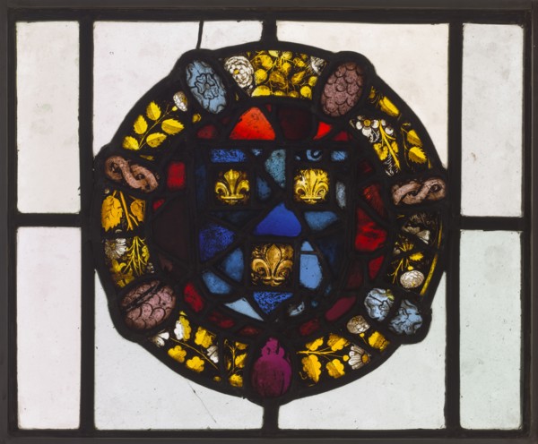 Panel, 1500s. England, 16th century. Pot-metal and white glass, silver stain; overall: 41.6 x 51.1