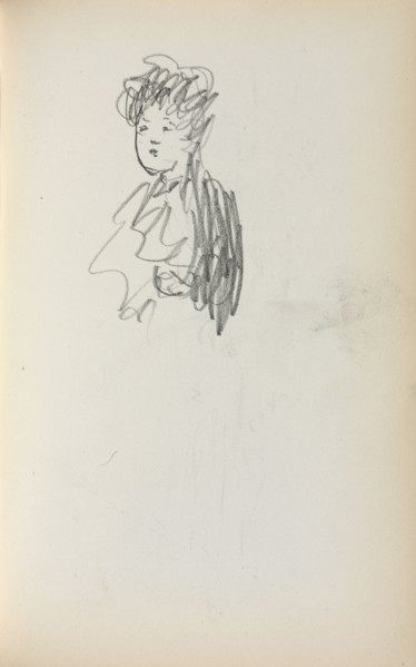 Italian Sketchbook: Woman, bust length (page 127), 1898-1899. Maurice Prendergast (American,