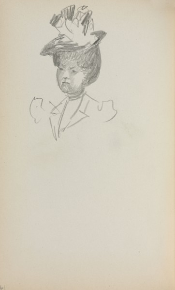 Italian Sketchbook: Woman, Bust Length (page 142), 1898-1899. Maurice Prendergast (American,