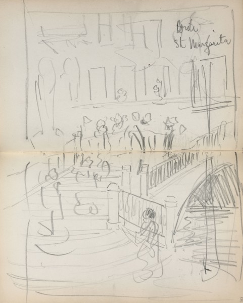 Italian Sketchbook: Bridge St. Margarita (page 67 & 68), 1898-1899. Maurice Prendergast (American,