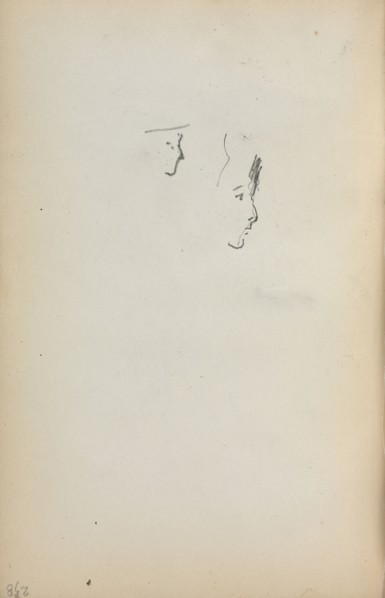 Italian Sketchbook: Two Profiles (page 258), 1898-1899. Maurice Prendergast (American, 1858-1924).