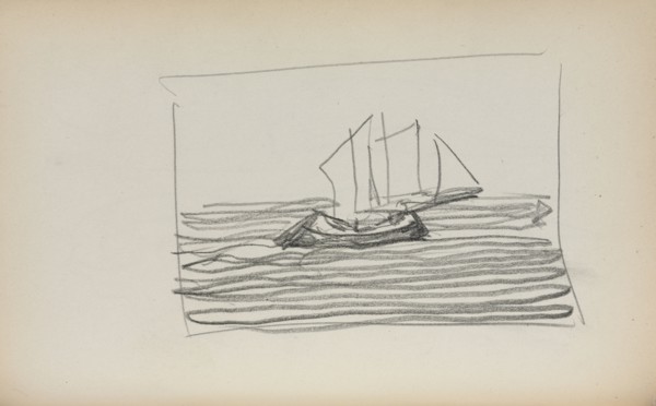 Italian Sketchbook: Sailboat (page 75), 1898-1899. Maurice Prendergast (American, 1858-1924).