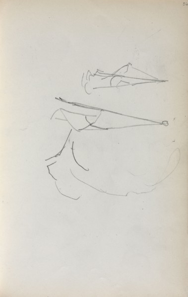 Italian Sketchbook: Sails (page 36), 1898-1899. Maurice Prendergast (American, 1858-1924). Pencil;