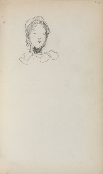 Italian Sketchbook: Head of a Girl (page 176), 1898-1899. Maurice Prendergast (American, 1858-1924)