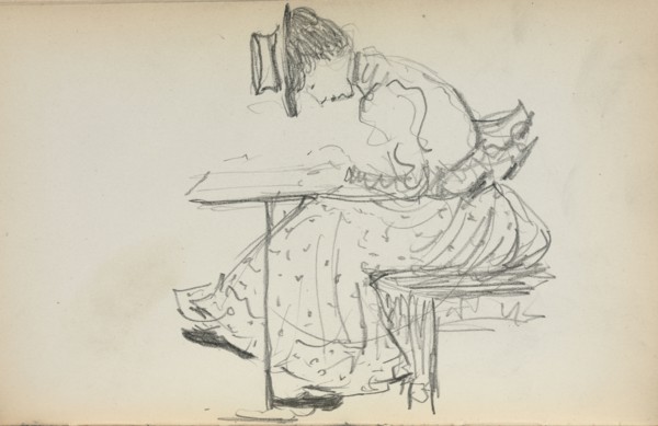 Italian Sketchbook: Seated Woman (page 107), 1898-1899. Maurice Prendergast (American, 1858-1924).