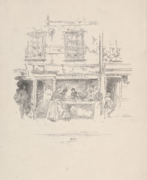 Maunder's Fish Shop, Chelsea, 1890. James McNeill Whistler (American, 1834-1903). Lithograph