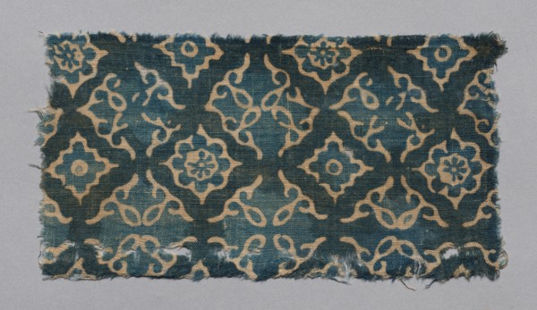 Fragment, 1100s - 1300s. India, 12th-14th century. Plain cloth, resist dyed; cotton; overall: 19.4