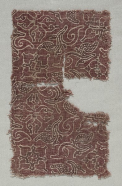 Fragment, 1400s (?). India, 15th century (?). Stamped resist, painted mordants, dyed; cotton;