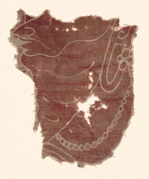 Fragment, 1100s - 1300s. India, 12th-14th century. Plain cloth, resist dyed; cotton; overall: 21 x