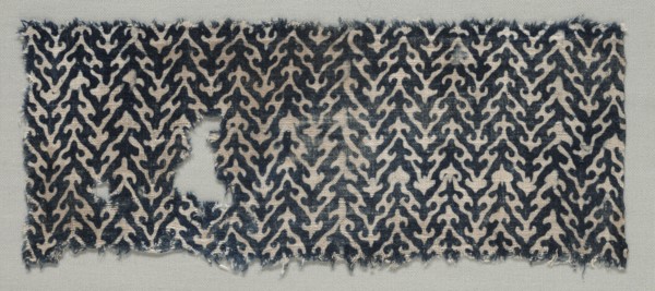 Fragment, 1100s - 1300s. India, 12th-14th century. Plain cloth, resist dyed; cotton; overall: 11.2