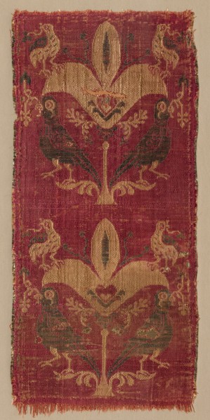 Palmettes and Birds from a Tunic or Curtain, 500s-600s. Egypt or Syria, Byzantine or Islamic