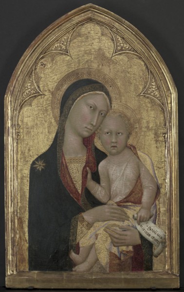 Madonna and Child, c. 1350. Attributed to Lippo Memmi (Italian). Tempera and gold on poplar panel;